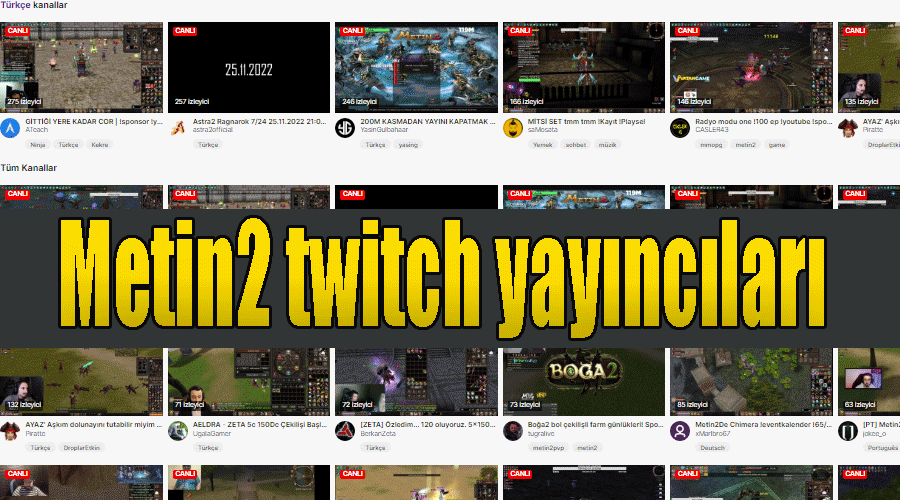 Metin2 twitch yayıncıları - Turka2.com